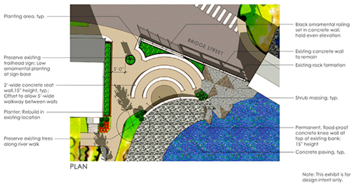 Conceptual “Pocket Park” Design (Waitsfield VDAT Report, 2014)